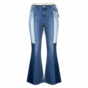 Women’s Two-Tone Patchwork Flare Jeans – 17L
